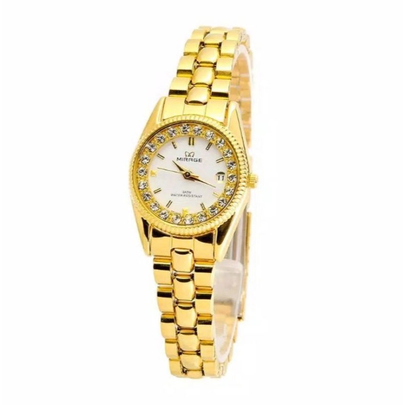 JAM MIRAGE WANITA MIRAGE 1580L ORIGINAL_WATER PROFF permata rx Gold 1580L pH