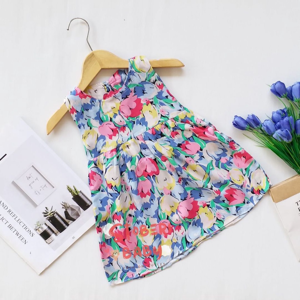 stoberi baby - BBB DRESS SELLENAA dress anak perempuan bayi motif bunga lucu PART1