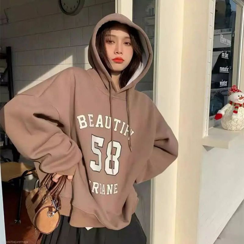 COD Hoodie Wanita Oversize Korean Style Murah BEAUTIFY 58-4