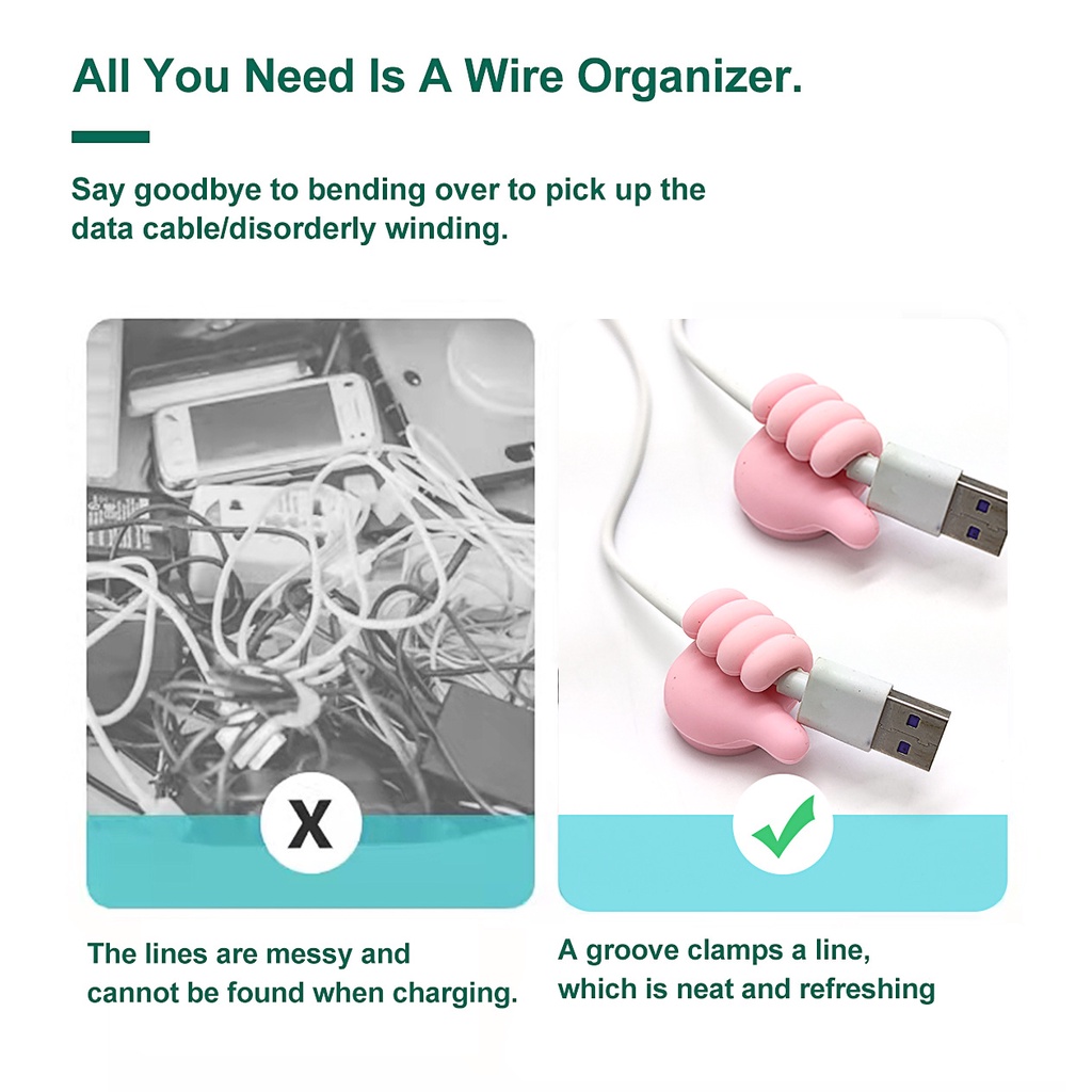 Cable Saver Thumb Holder Gantung Klip Kabel Gantungan Clip Mini Bentuk Jempol