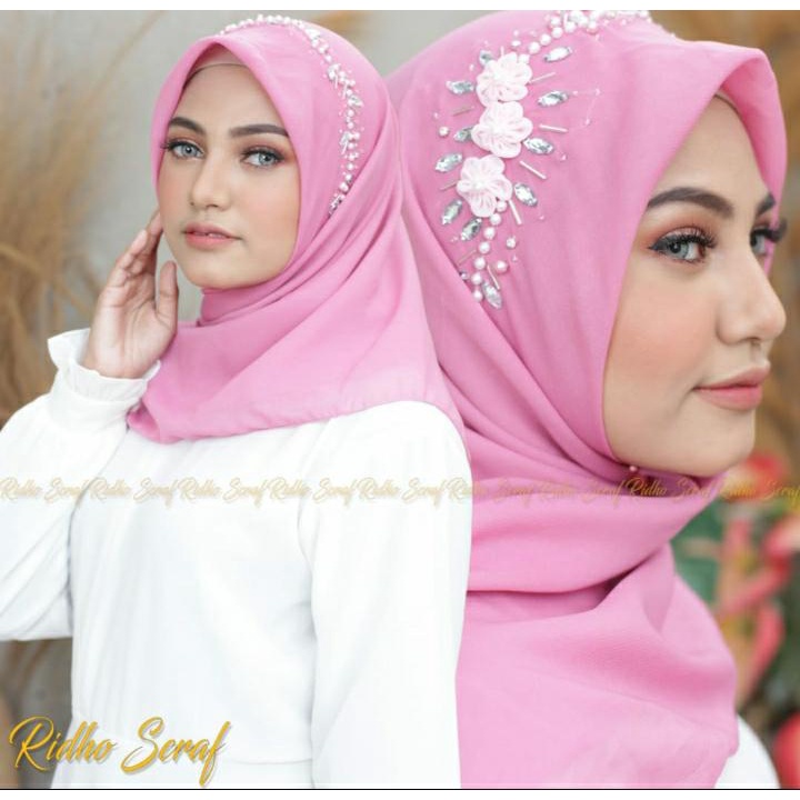 COD Model Terbaru Hijab Segi Empat Bella PAYET /hijab/ Jilbab Segiempat PAYET bunga / Kerudung Segi 
