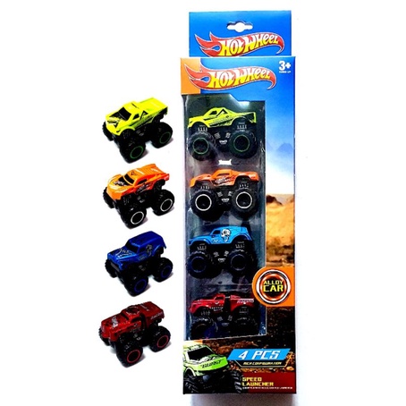 Mainan Diecast Alloy Car Jeep Monster Truck Isi 4 pec