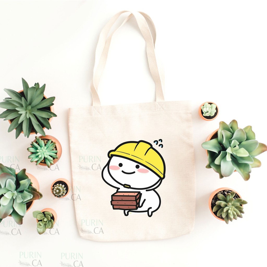 Tote bag Kanvas Gambar Si Pentol Cute