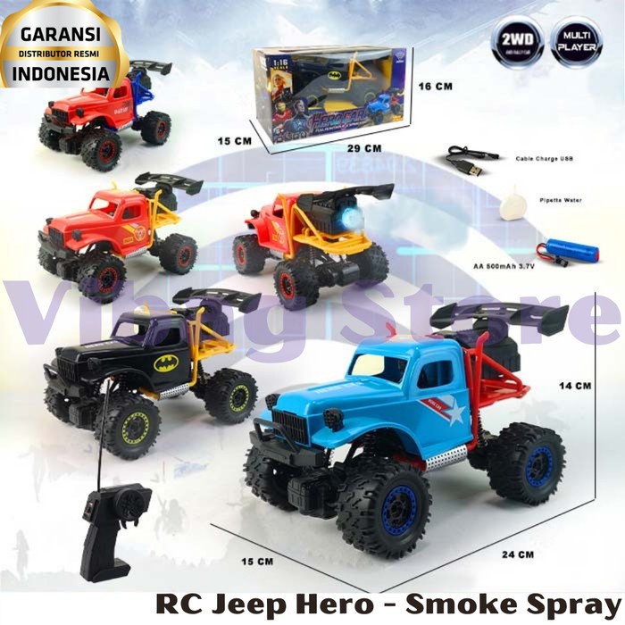 RC Jeep Offroad Asap Spray Smoke Buggy Super Hero Batman RADAR RDR1129
