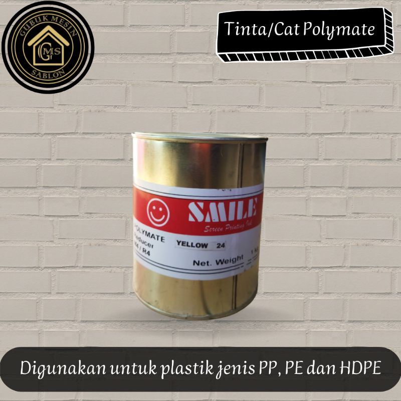 

[KUNING] Tinta/Cat Polymate untuk Plastik SMILE Kemasan 1kg