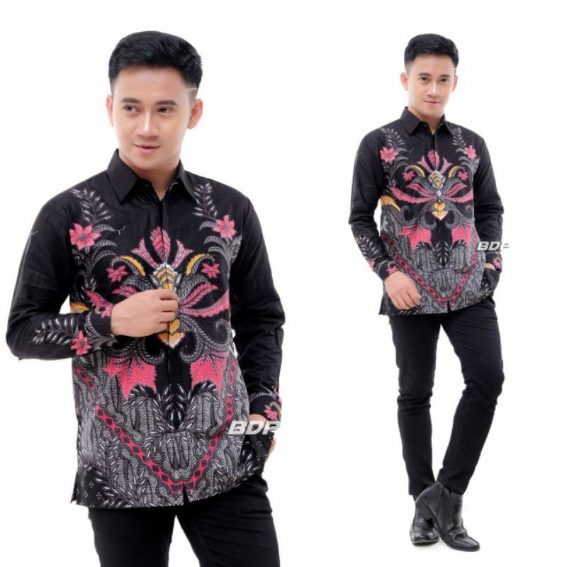 NEW ARRIVAL DISTRO BATIK PRIA BORDIR SOGAN HRB026 BATIKAF NOTOARTO BATIK IPNU-IPPNU HEM PRIA-Kmj keraton hitam