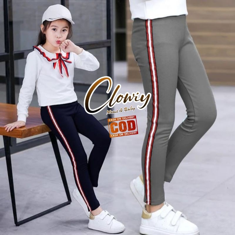 Legging Anak Stripe / Legging Anak Usia 5 - 11th