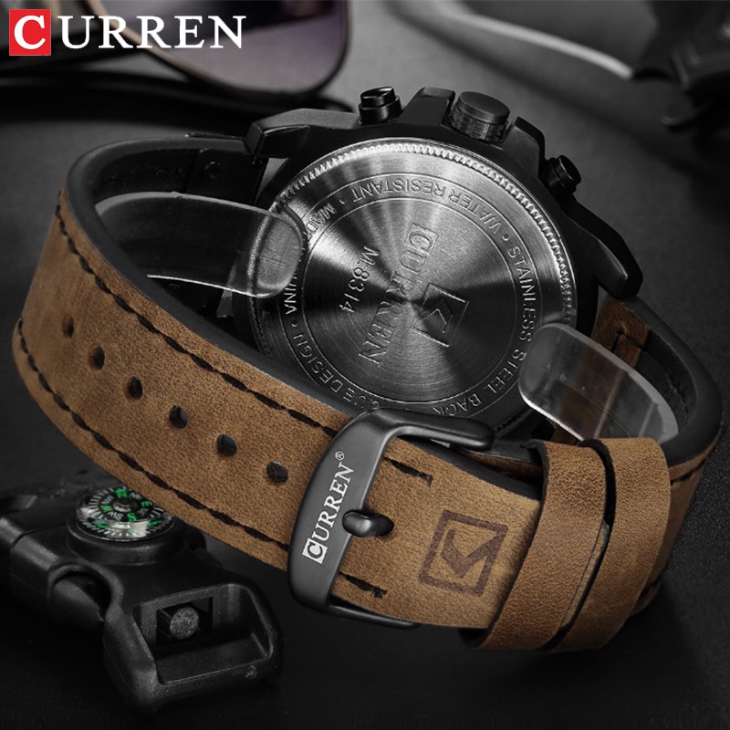 Top Brand Luxury CURREN 8314 Fashion Leather Strap Quartz Pria Jam Tangan Kasual Tanggal Bisnis Pria Jam Tangan Jam