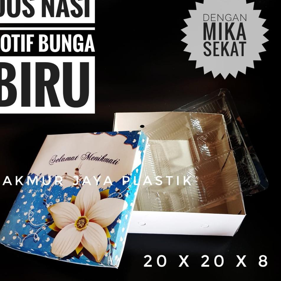 

New [ DUS NASI 20 MOTIF + 50 PC ] DUS BOX NASI MOTIF UKURAN 20 X 20 DENGAN MIKA SEKAT DALAM .....