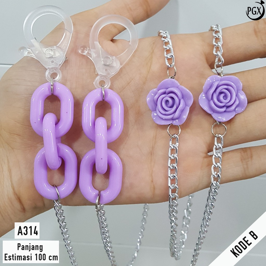 PGX Strap Masker 2in1 Konektor Headloop Tali Masker Kalung Masker Rantai Aksesoris Fashion - A314