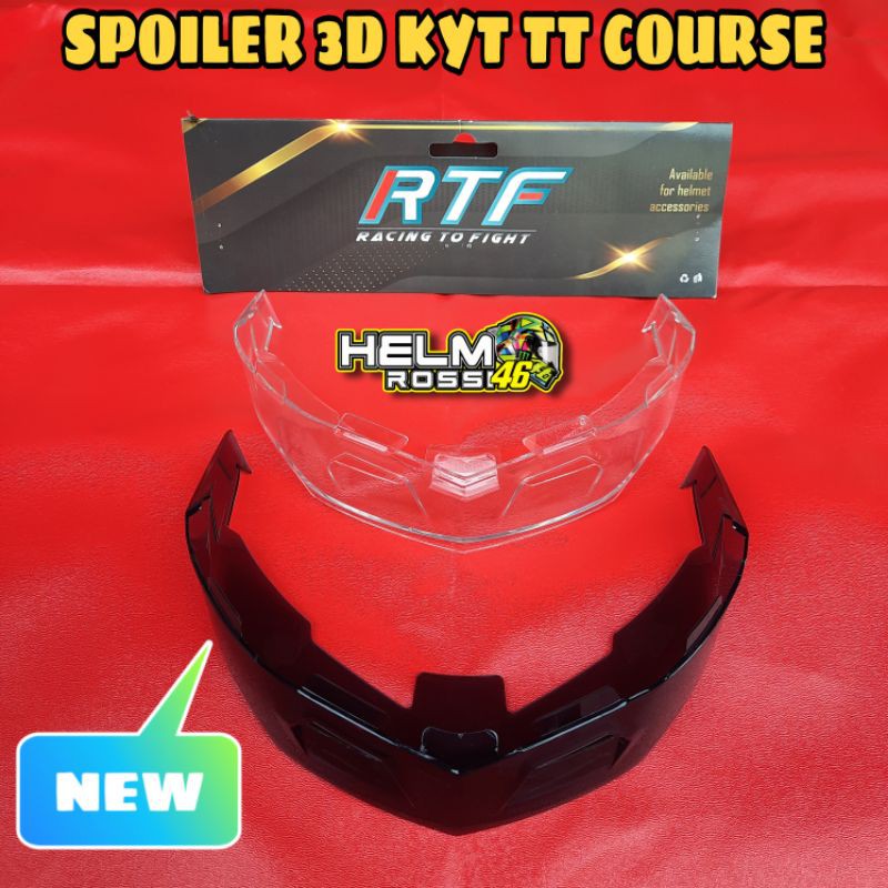 SPOILER 3D KYT TT COURSE RTF TERBARU - Smoke Hitam dan Clear Bening || Model klik klip tanpa 3m