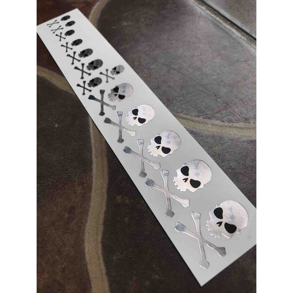 Skull Tengkorak Sticker Inlay Gitar Fretboard Akustik Elektrik Accoustic Electric Guitar Fingerboard