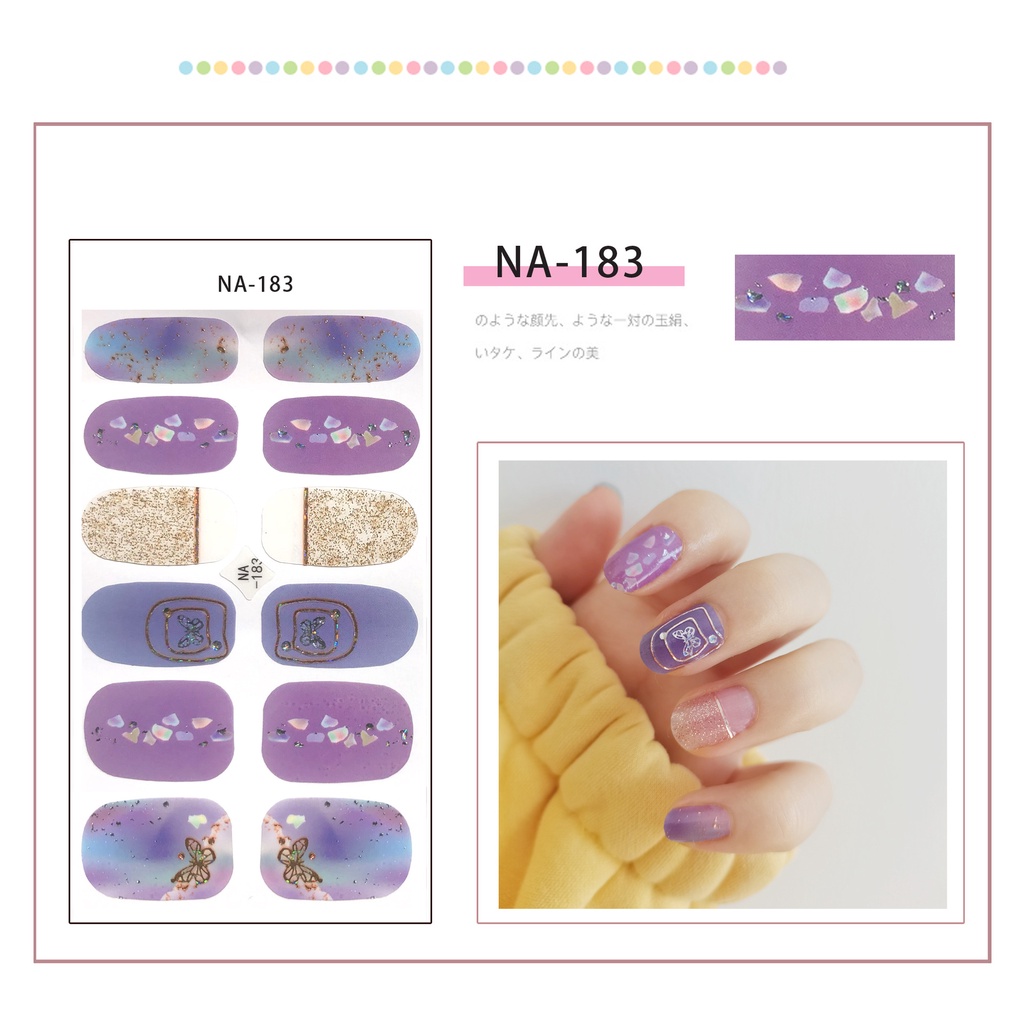 Na181-200 Lembar / Lembar Stiker Kuku Palsu 3d Bronzing Untuk Nail Art Diy