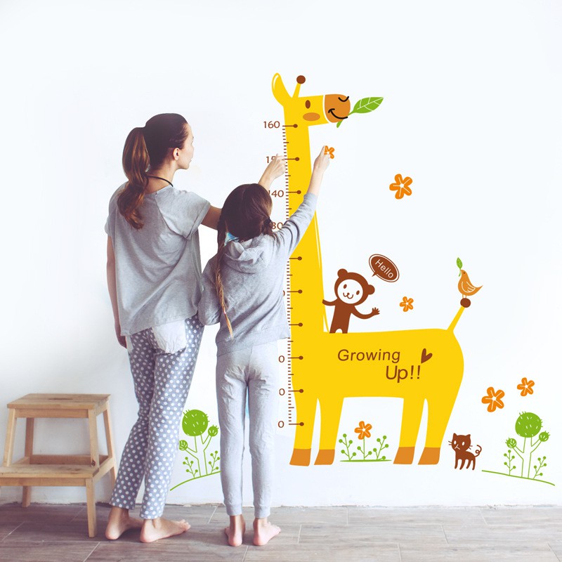 RELIZA WALL STICKER / STIKER DINDING PENGUKUR TINGGI BADAN JERAPAH ANIMAL ANAK JM7205