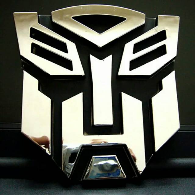 Emblem Mobil Transformers Autobots Logo Chrome 8,5 X 8,5 Cm Stiker 3D Tempel Timbul Murah Emblem Transformer