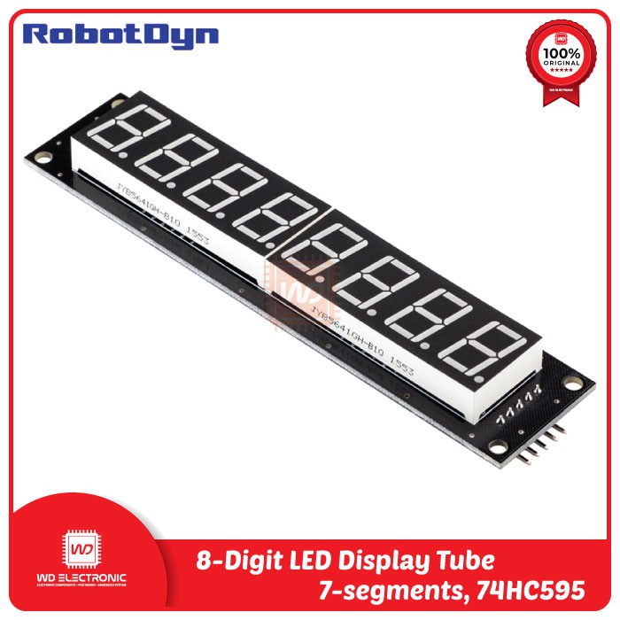 RobotDyn 8 Digit LED Display Tube 7 segments 101x19mm 74HC595