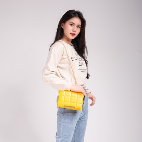 LUXTHER - Tas selempang LUCIRA BAREL Rantai Ulir Tas selempang Bahu Wanita Fashion Casual Tas wanita