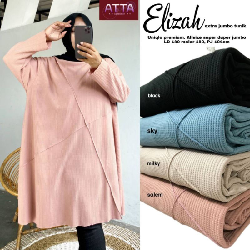 elizah tunik. atasan wanita jumbo. ld 140 . bahan uniqlo premium