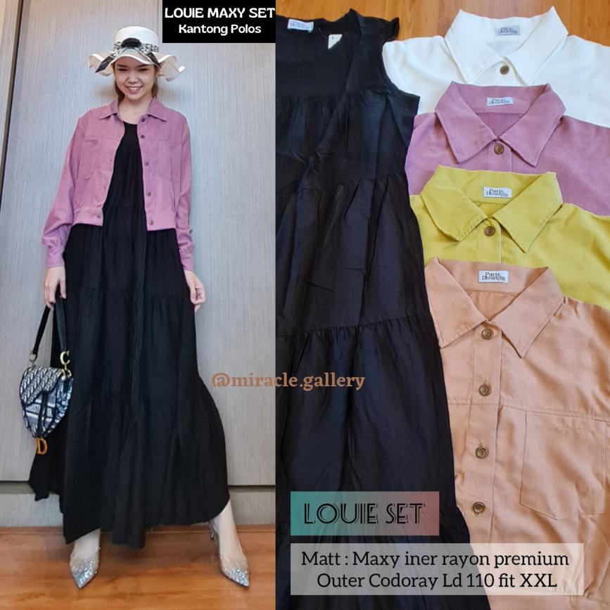 LOUIE MAXY SET 2IN1(KANTONG POLOS)-INER MAXY RAYON TWILL OUTER CODORAY/MAXY DRESS LOUIE SET