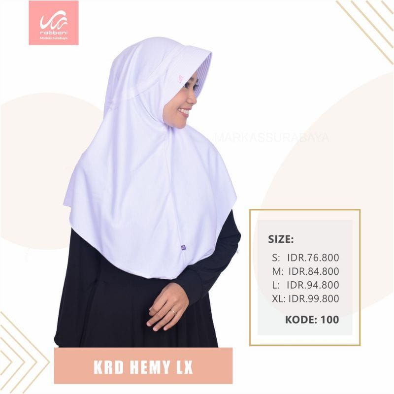 Kerudung Rabbani Hemy LX Pita Serut di Atas Tertutup