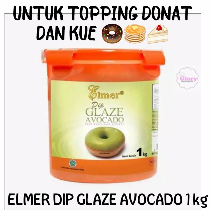 

elmer dip glaze avocado 1kg/ topping donat dan kue