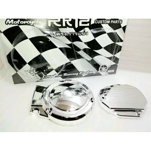 Cover Tutup Blok Bak Magnet Bak Magnit Kopling RX King Chrome Krom