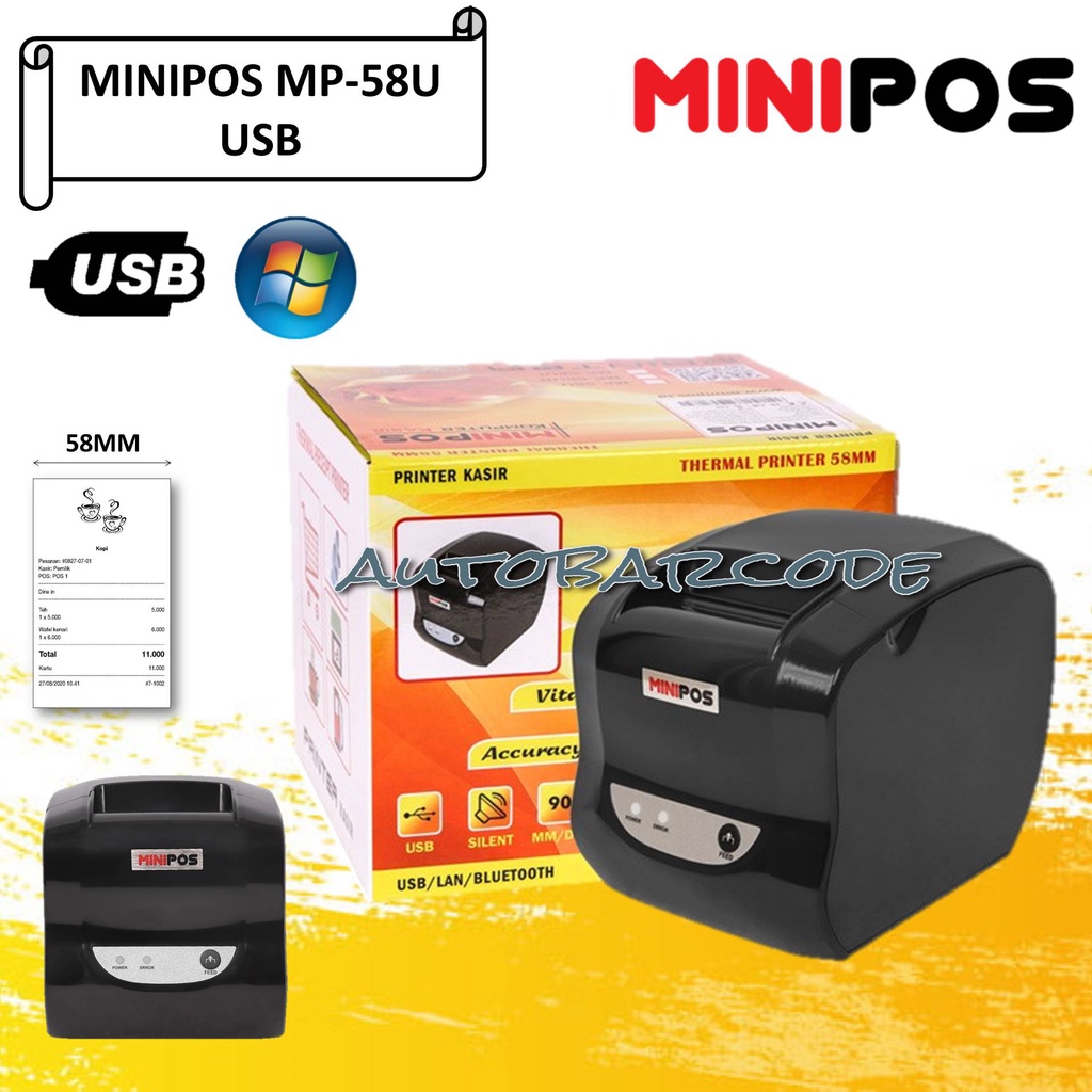 MINIPOS MP-58U PRINTER THERMAL 58MM PRINTER KASIR USB