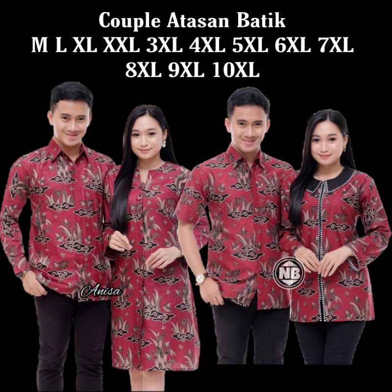 COUPLE BATIK DRES TUNIK BIG SIZE JUMBO M.L.XL.XXL.3XL.4XL.5XL.6XL.7XL.8XL.9XL.10XL