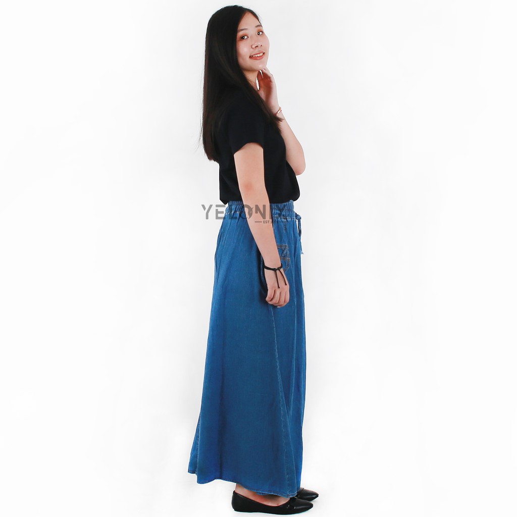 YELONIX - Jeans Rok Standart / Rok Wanita / Deninm Panjang