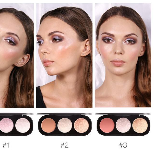 ➼ Focallure Blush and Highlighter Palette Perona Pipi Wajah ➷