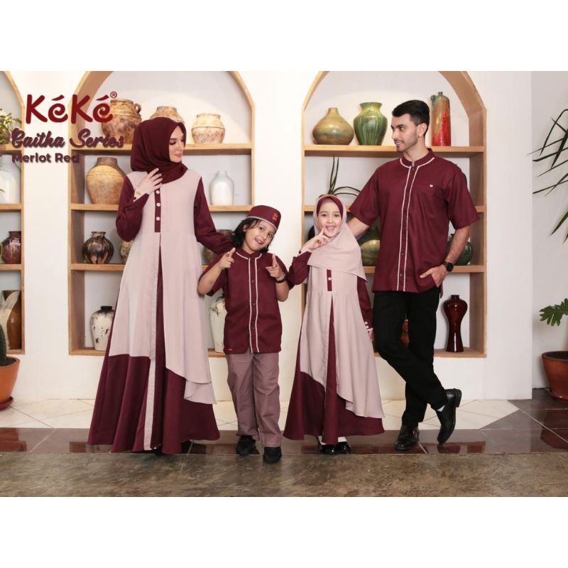 Keke Gaitha Series Gamis Couple Keluarga Terbaru by Keke