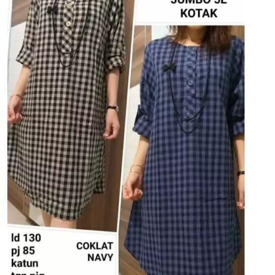 Harga Murah.. tunik kotak wanita jumbo terbar/tunik kotak wanita jumbo termurah