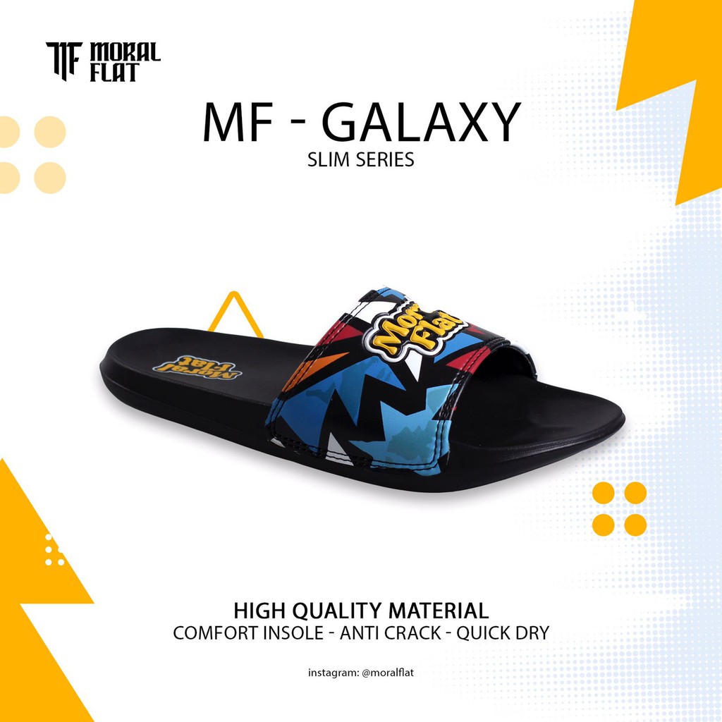 Moral Flat Sandal Slop Casual-Galaxy Series-Full Color Slide Black-2