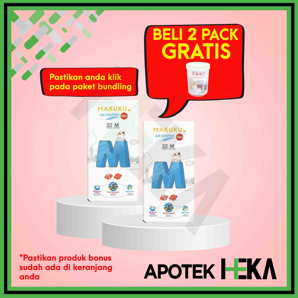 2 Pack Makuku Air Diapers Slim Pants - Popok Bayi Celana (SEMARANG)