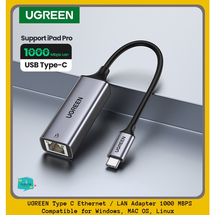 UGREEN Type C to LAN Ethernet Adapter RJ45 Gigabit Network 1000 mbps