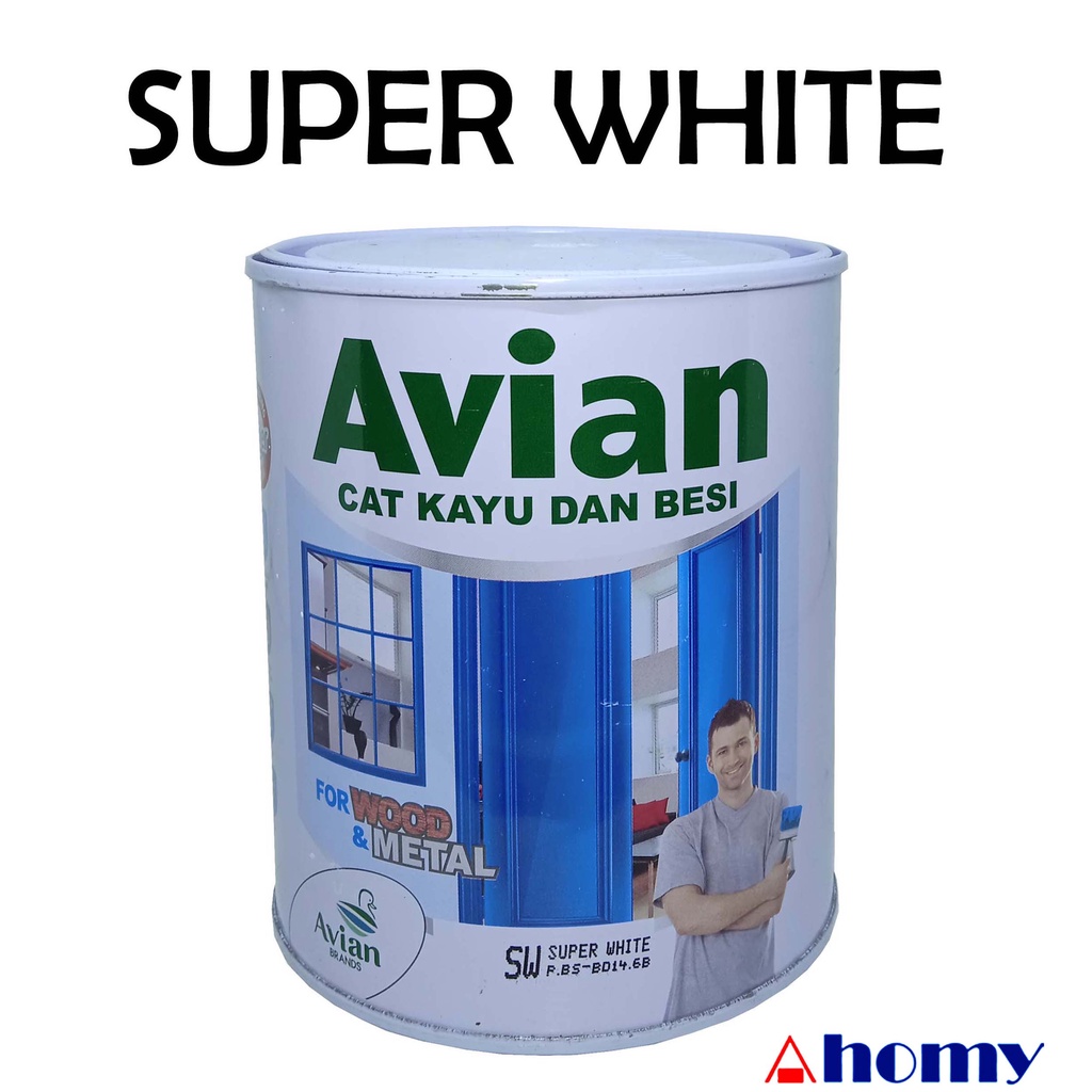 Cat kayu besi avian gloss super white putih 0.9ltr