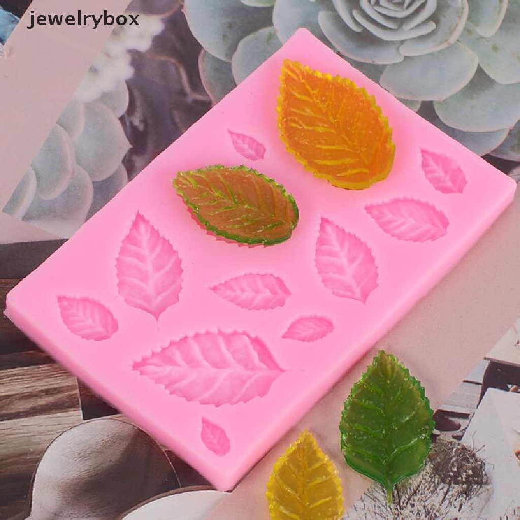 Cetakan Fondant Bentuk Daun Mawar Bahan Silikon Untuk Dekorasi Kue