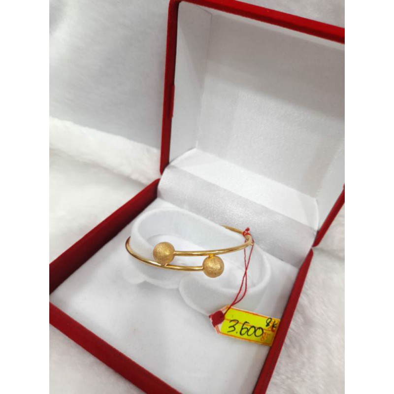 GL518DLM gelang emas model tinju bola bola pasiran emas kuning asli berat 3.600 5.2cm kadar 375