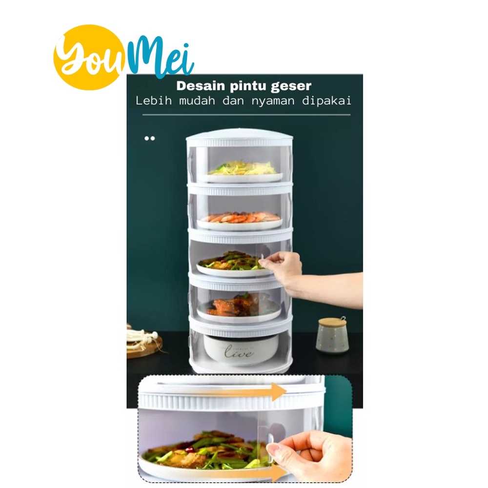 Penutup Makanan Hangat Pengunci Suhu Tahan Panas Anti Debu / Tudung Saji Susun Penyimpanan Makanan Bertingkat / Food Cover Storage Portable Tutup Sayur - 1045