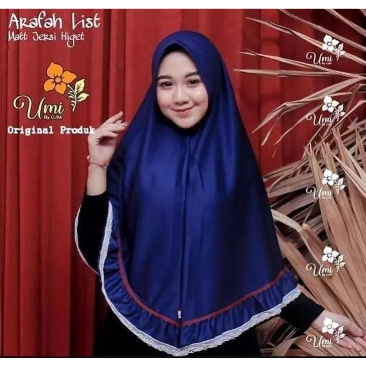 HIJAB INSTAN JUMBO ARAFAH/HIJAB JUMBO MOTIF LIST RENDA/KERUDUNG JUMBO PED ANTEM