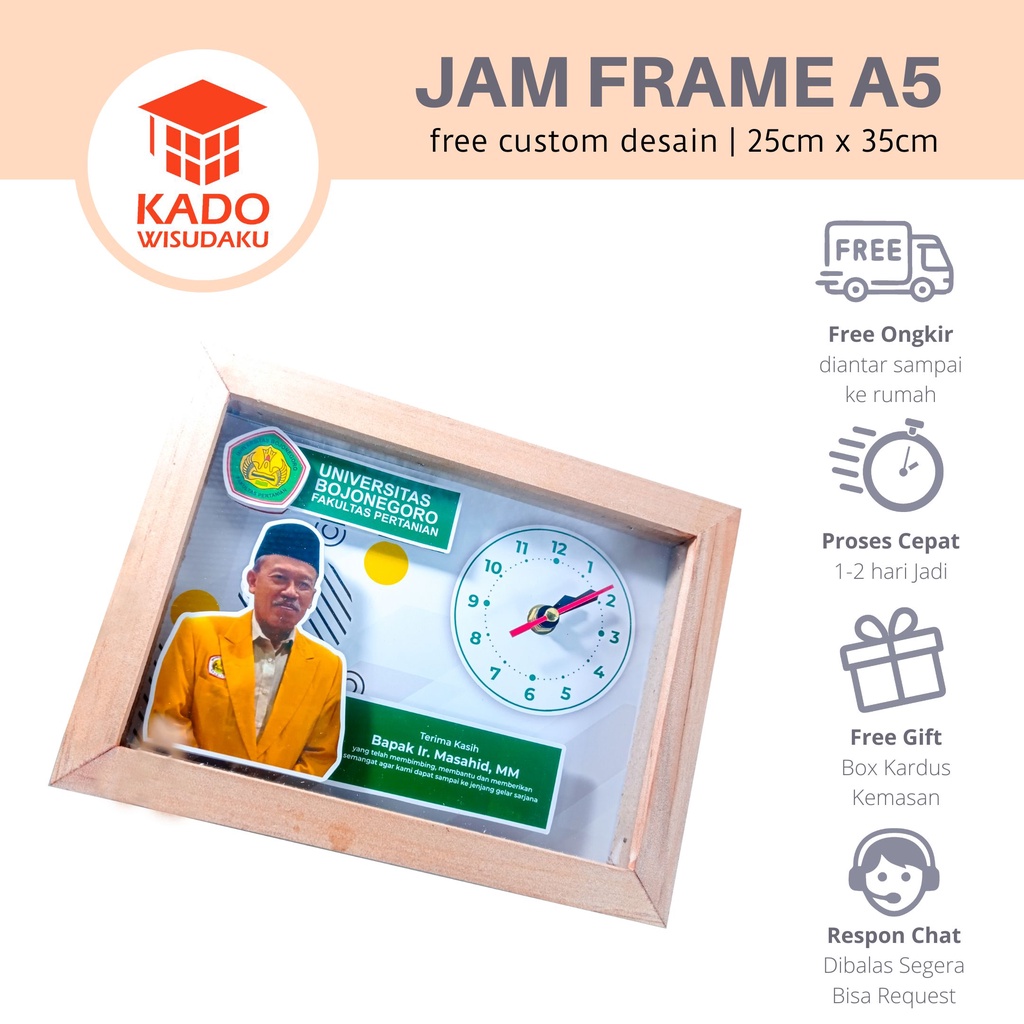 Jam Frame A5 Kado Dosen Pembimbing Skripsi