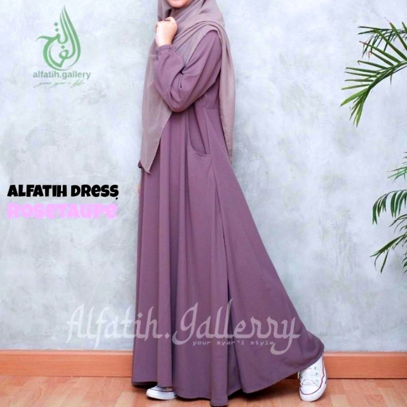 gamis polos simpel | dress muslim polos  | best seller alfatih-7
