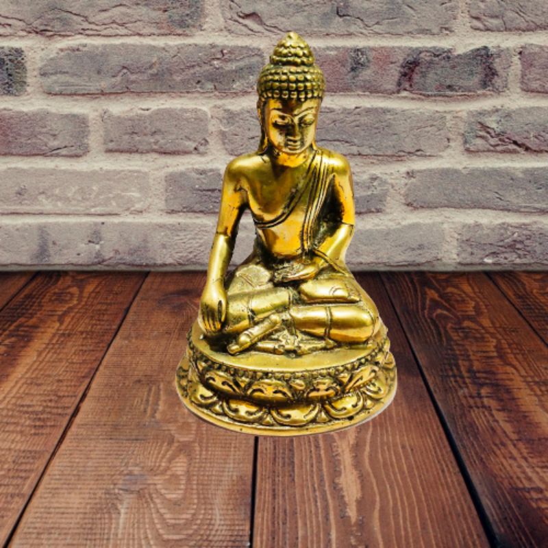 Rupang Patung Buddha Bahan Kuningan 8 cm / Miniatur Budha Perunggu