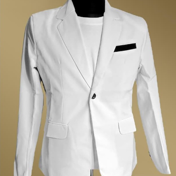 SETELAN JAS FULL WHITE SLIMFIT 2IN1 INCLUDE CELANA BAHAN HIGH TWITS ISTIMEWA LEBIH HEMAT