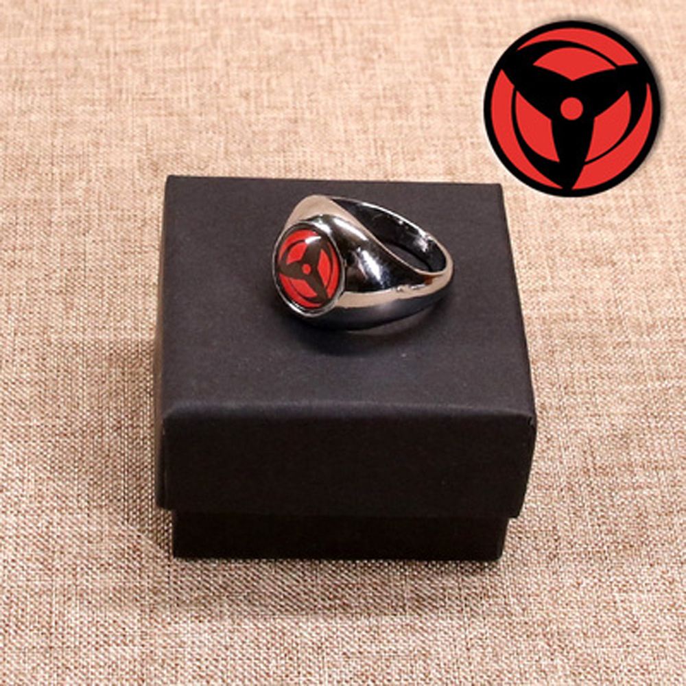 MXBEAUTY Men Anime Ring Japanese Shooting props Cosplay Rings Women Anime Fan Gift Ninja Fashion Uchiha Itachi DIY Jewelry