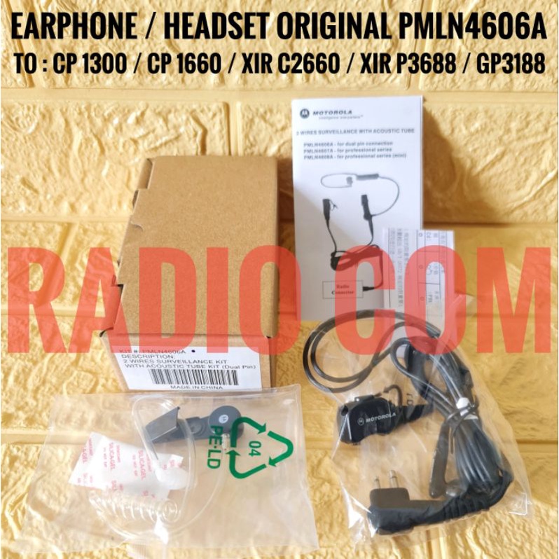 HEADSET ORI HT MOTOROLA CP1660 CP1300 XIR C2660 XIR P3688 / EARPHONE ORIGINAL HT MOTOROLA CP1660 CP1300 GP3188 XIR P3688 HEADSET FBI PAMPRES ORI CP1660