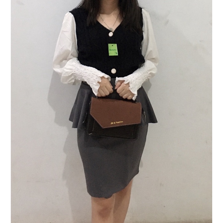 Atasan rajut lengan balon