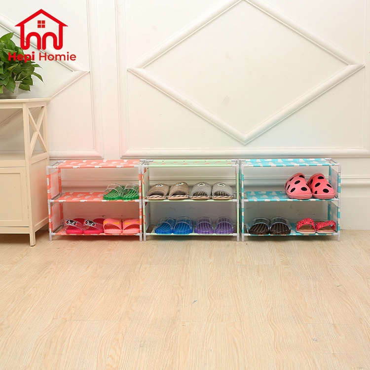 [HH] RAK SEPATU PORTABLE / SHOES RACK 5 LAYER / TEMPAT SENDAL SANDAL KAIN PLASTIK BERTINGKAT 3 SUSUN