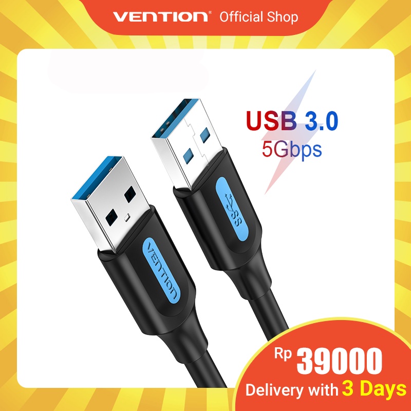 Vention Kabel Ekstensi Data USB 3.0 A to A male 2a 5gbps Untuk Laptop Smart Tv