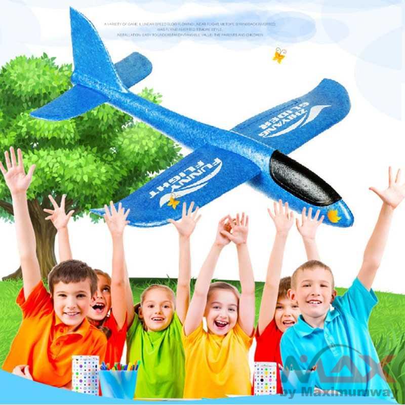 mainan kapal terbang pesawat glider lempar untuk olahraga anak GOROCK Mainan Pesawat DIY Hand Throw Foam Flying Glider - TY0310 38cm Hand Launch Throwing Foam Plane EPP Airplane Model Glider Plane Aircraft Model Outdoor DIY Educational Toy For Children
